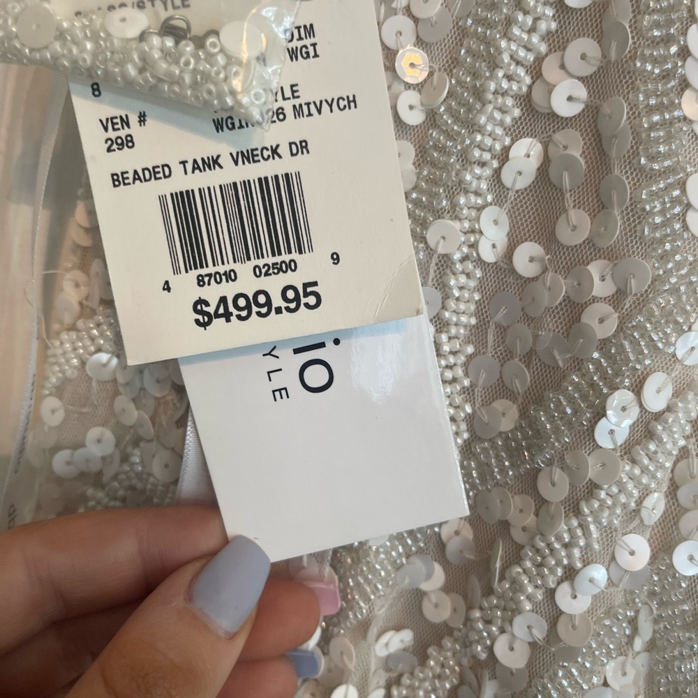 FINAL SALE Beaded tank Vneck wedding dress.